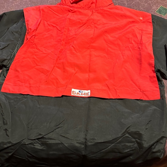 Men's Black and Red 3/4 zip pullover jacket - Picture 2 of 7